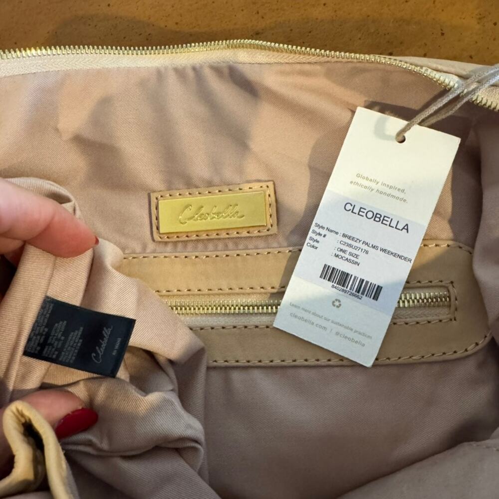 CLEOBELLA Breezy Palms Weekender Bag Moccasin NWT Sold Out - Picture 8 of 16